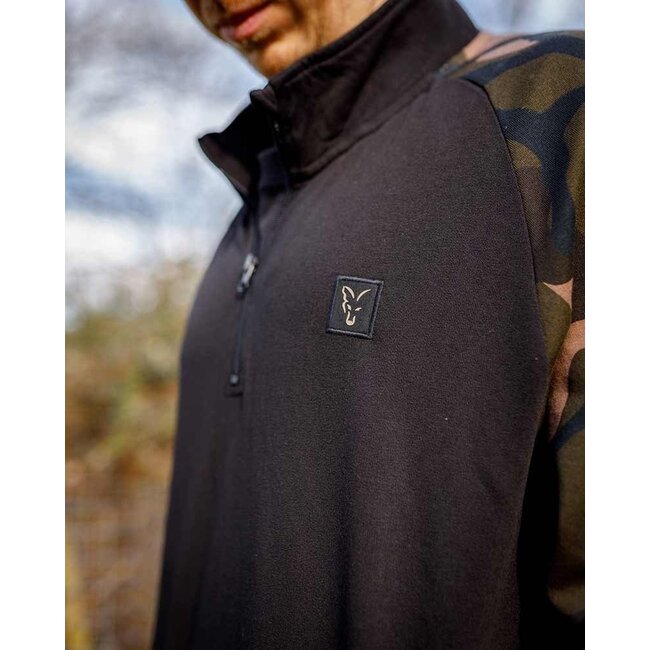 FOX Schwarz / Camo QTR ZIP Pullover - Pullover - GRÖSSE L