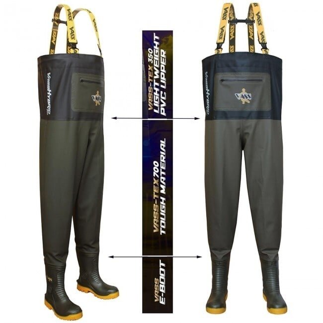 Vass Hybrid 700 Khaki / Black Chest Wader