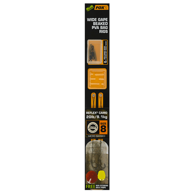 FOX EDGES™ Wide Gape Beaked PVA Bag Rigs (2 Stück)