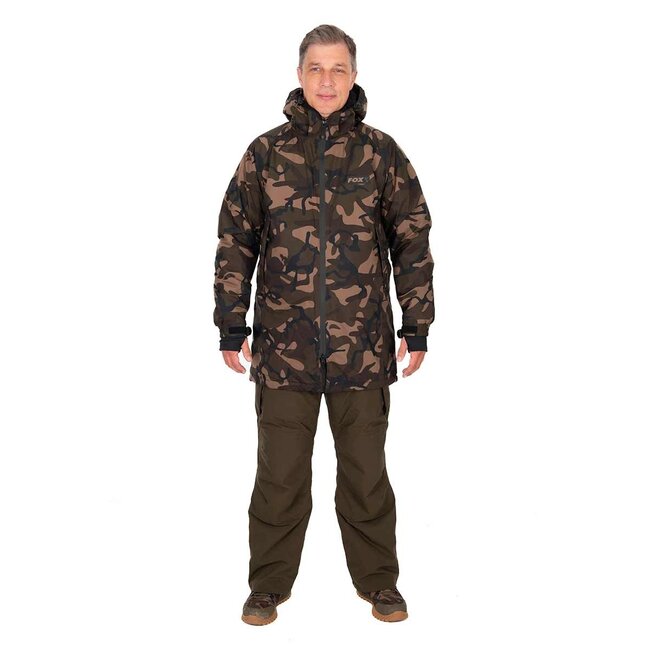 FOX Sherpa Tec 3/4 Jacke - Winterjacke mit Sherpa Fleece - Camo - Wasserdicht