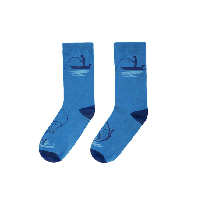 Delphin Happy Fishing - Socken - Bequem - Größe 41-46 - blau
