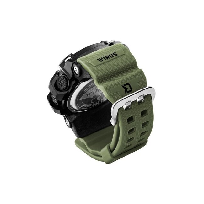 Delphin Delphin WIRUS Digitaluhr in Carpy Grün, robust und wasserdicht bis 50m