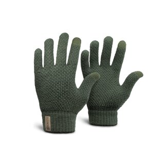Delphin KNITY Handschuhe - Gestrickt - Unisex - Grün - Touchscreen