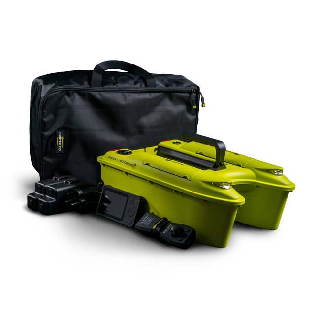 RidgeMonkey Hunter 750 Futterboot mit eingebautem Echolot und Hi-Viz-Design