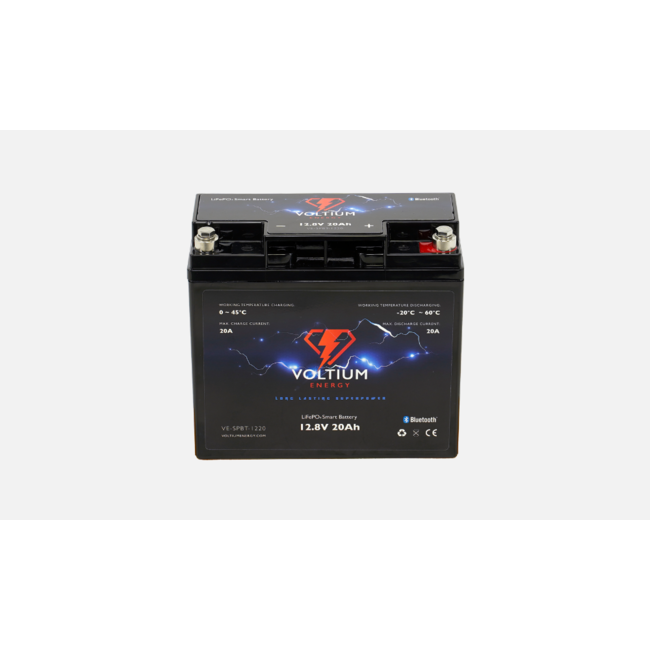 Voltium LiFePO4 Smart Battery - 12,8V - 20AH - Bluetooth & BMS