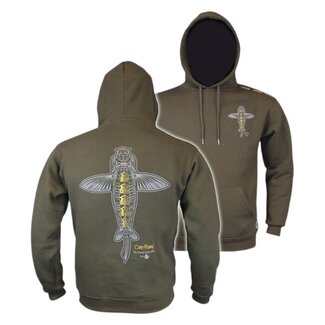 Vass Carp Rising – Hoodie – Khaki-Grün – Innenseite aus Fleece – Kleidung