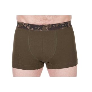 FOX Boxer Shorts 2pk - Khaki/Black - M - Comfortabele Onderkleding voor Vissers