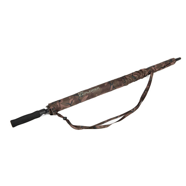 FOX EXP Brolly – Kompakt – Camo-Design – Windbeständiges Regenschirmsystem