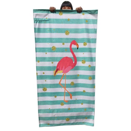 Streep strandhanddoek Flamingo