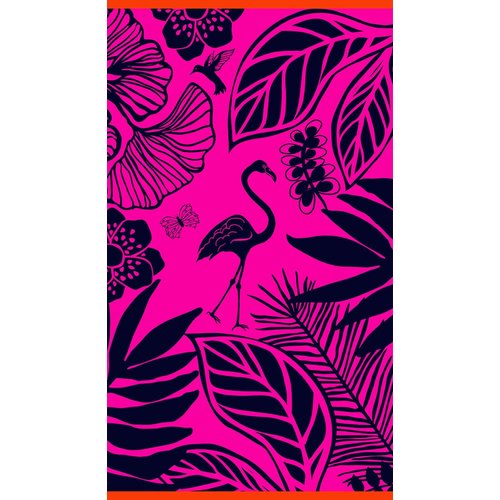 Velours strandhanddoek Flamingo