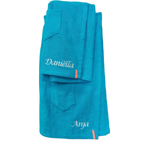 S&LT  Dames sauna handdoek met borduring
