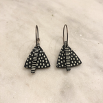 Black Triangle with White Spots Abstract Earrings
