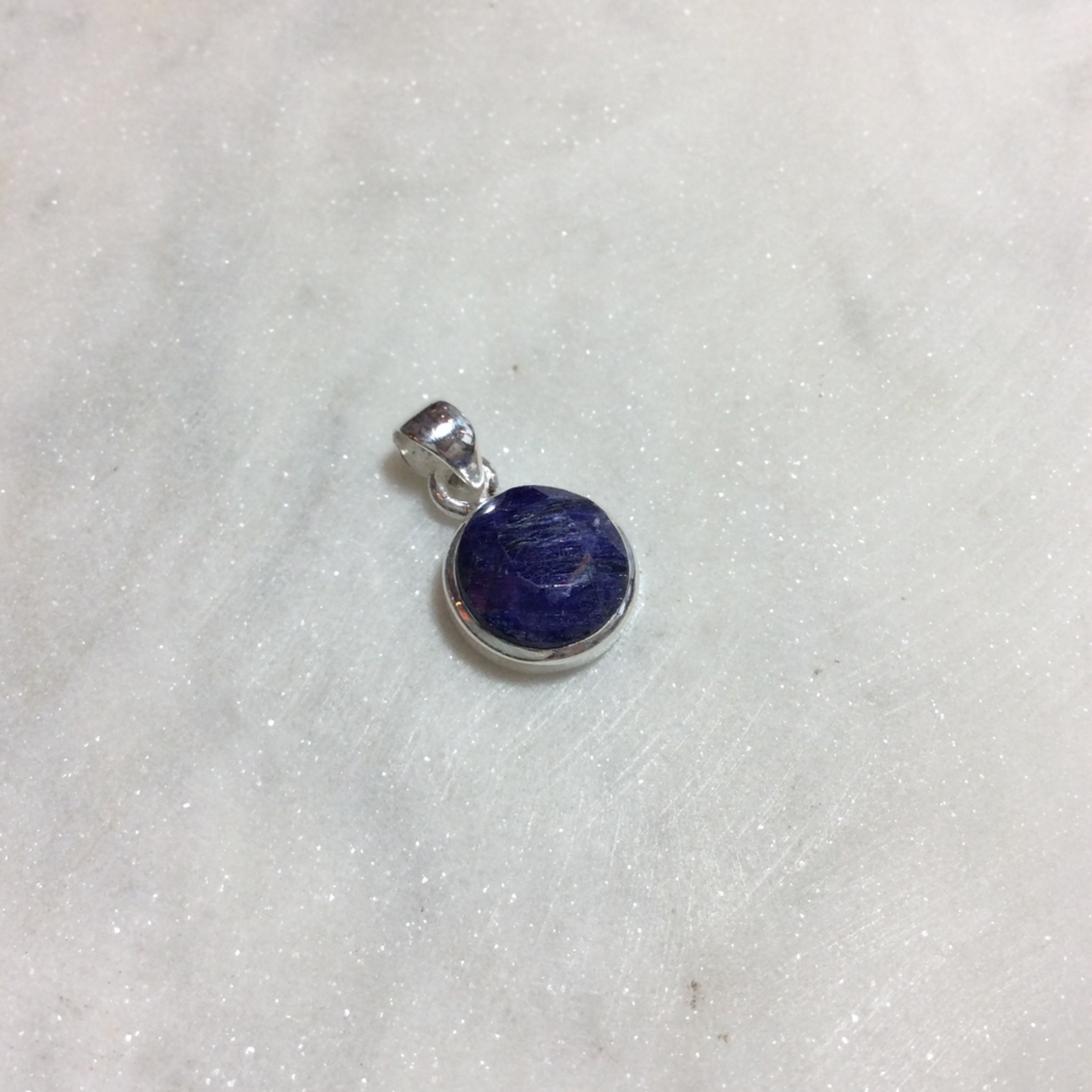 Blue Stone Extra Small Pendant Round