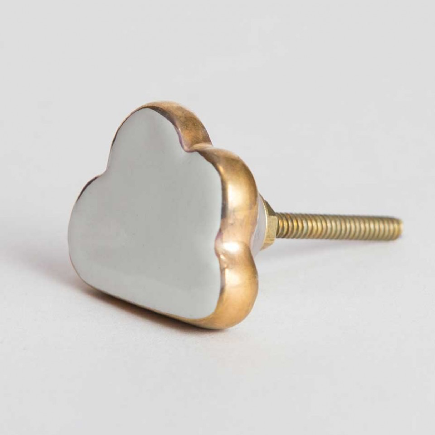 BoDuck Cloud knob white with gold rim