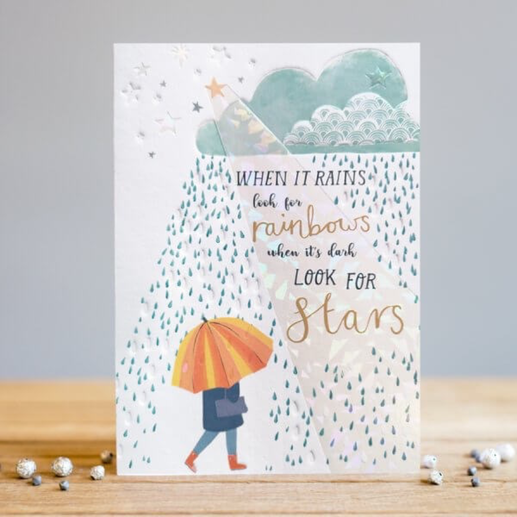 Louise Tiler When it Rains Rainbow Star Card