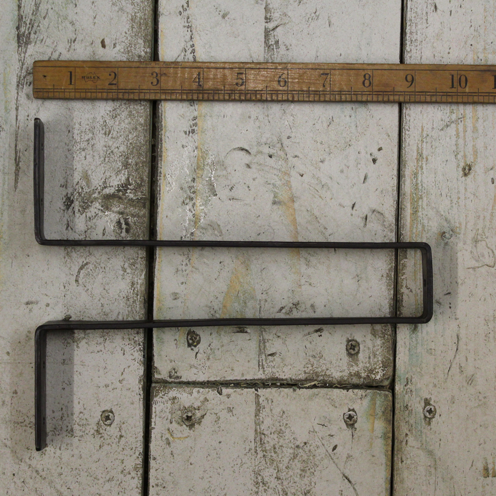 IRON RANGE 9" x 1.5" STRAP Shelf / Wall Bracket Scaffold Design Hand Forged Rustic