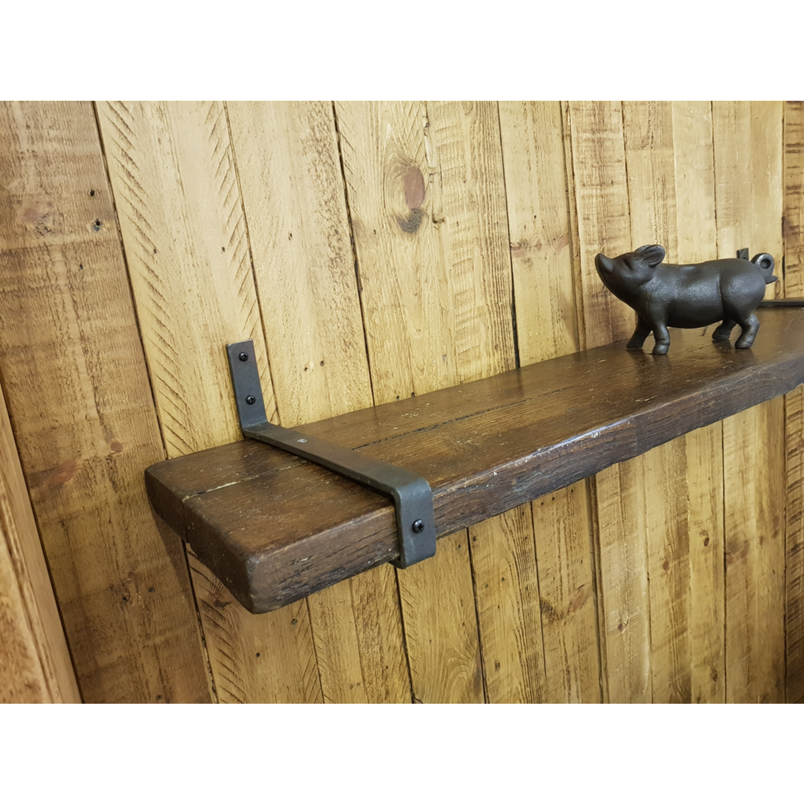 IRON RANGE 9" x 1.5" STRAP Shelf / Wall Bracket Scaffold Design Hand Forged Rustic