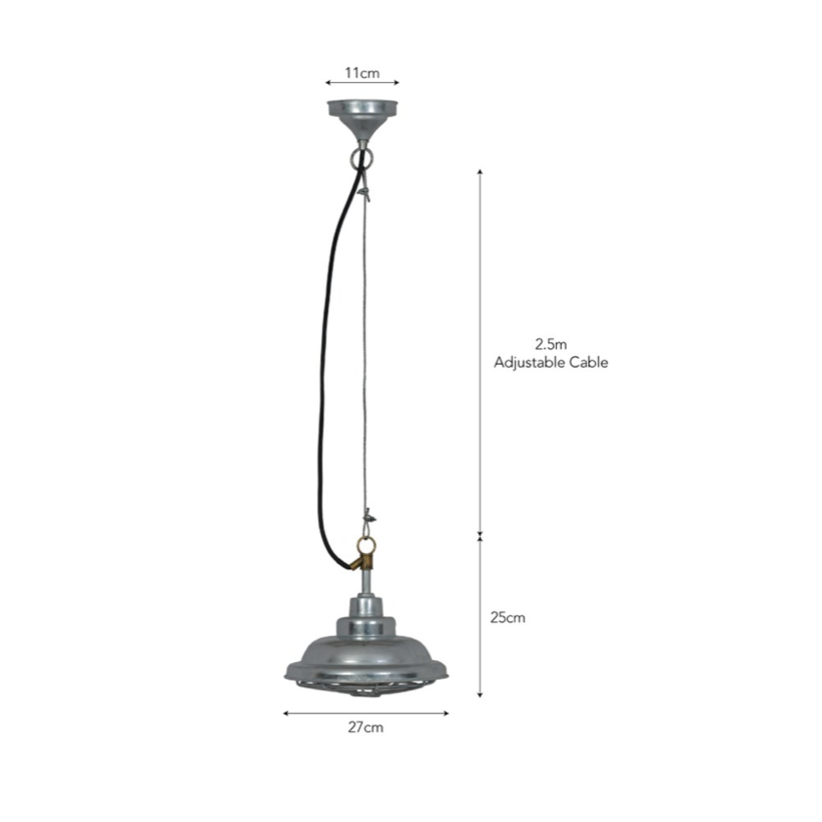 Garden Trading St Ives Mariner Pendant Light - Galvanised Steel - Indoor and Outdoor