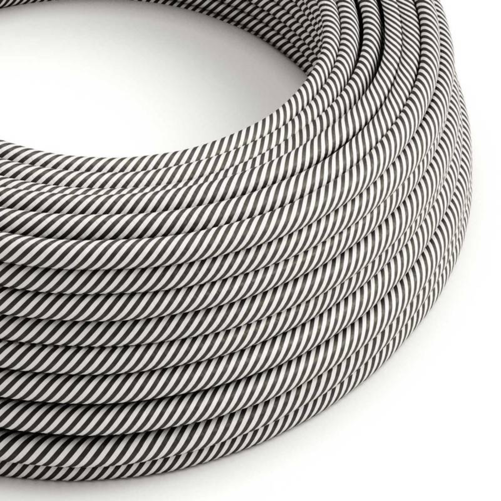 CCIT Per Metre - Round  Electrical Cable Flex 3 Core Vertigo HD covered by White and Slate fabric