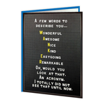 WORDY CARDS A few words Wanker card