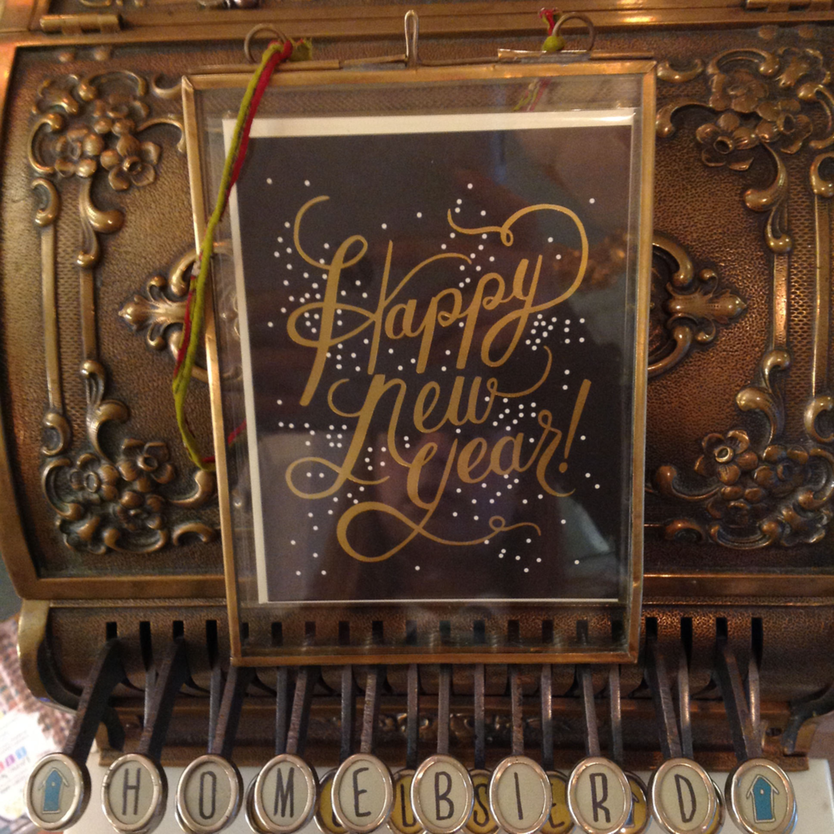 Rifle Rifle Shimmery New Year Card with gold foil