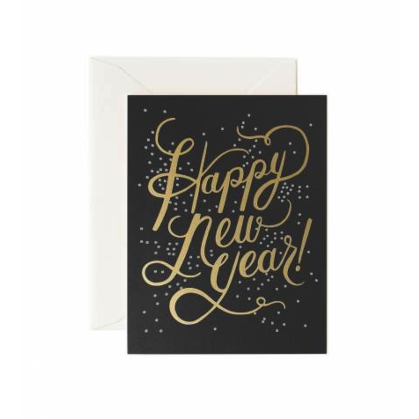 Rifle Rifle Shimmery New Year Card with gold foil