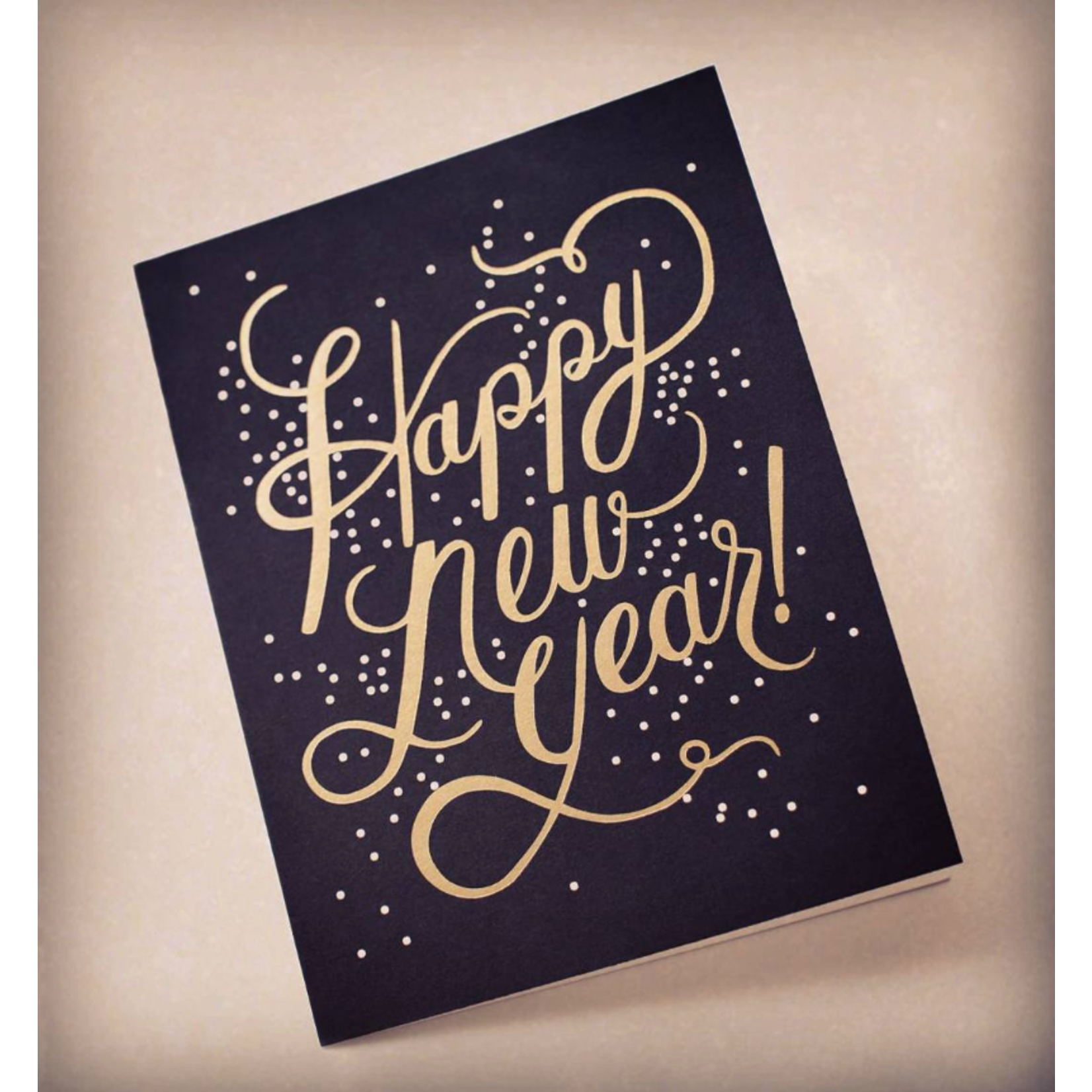 Rifle Rifle Shimmery New Year Card with gold foil