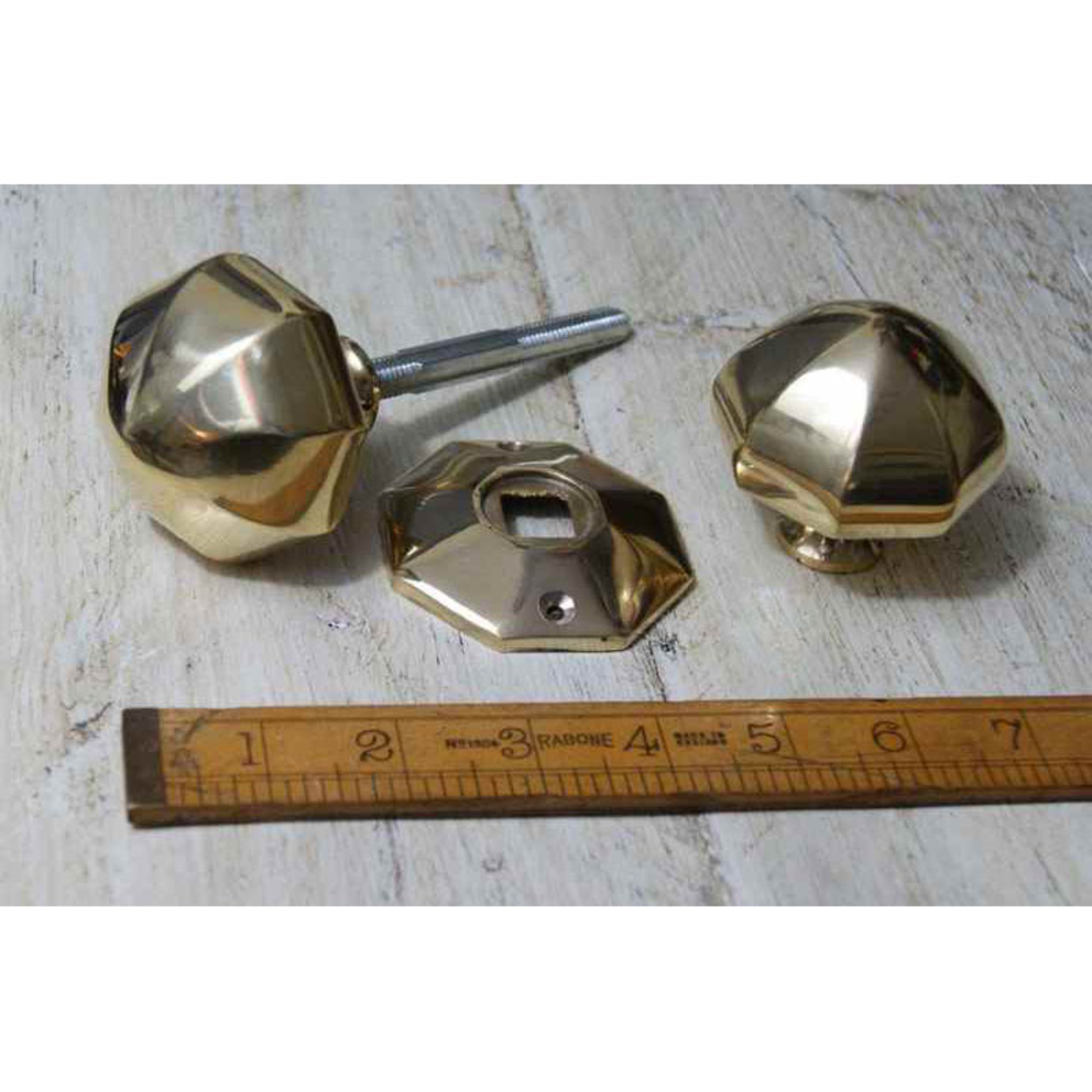 IRON RANGE Octagonal Door Handle Knob Solid Brass