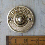 IRON RANGE Door Bell Push 'PRESS' Round Solid Brass