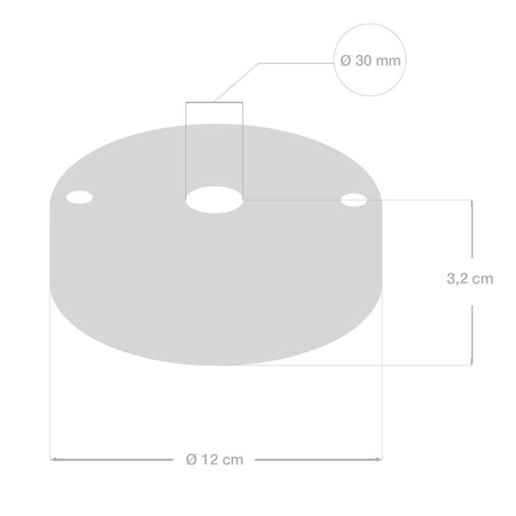 CCIT White painted wooden ceiling rose kit for 3XL electrical cord complete with accessories