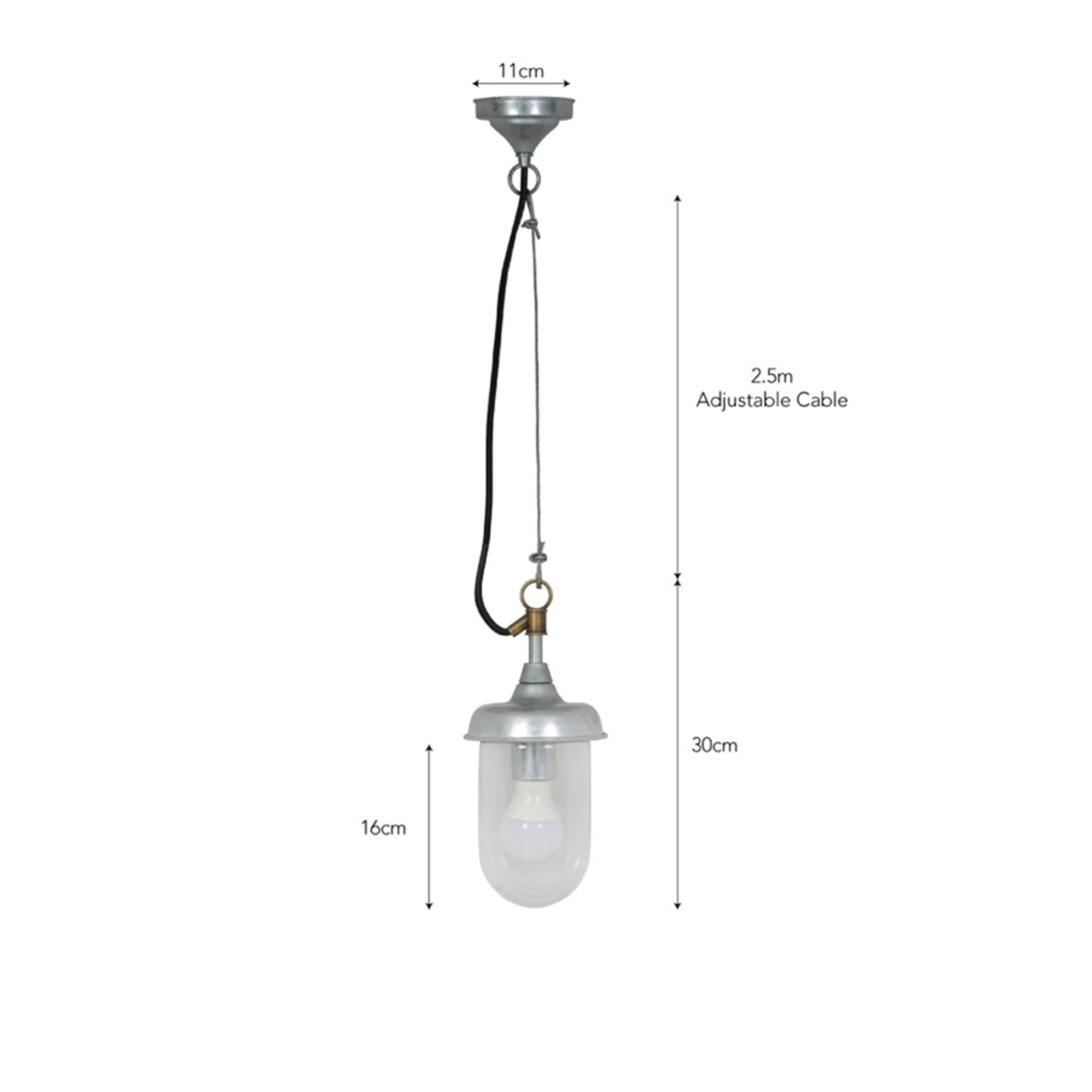 Garden Trading St Ives Harbour Pendant Light - Galvanised Steel - Indoor and Outdoor