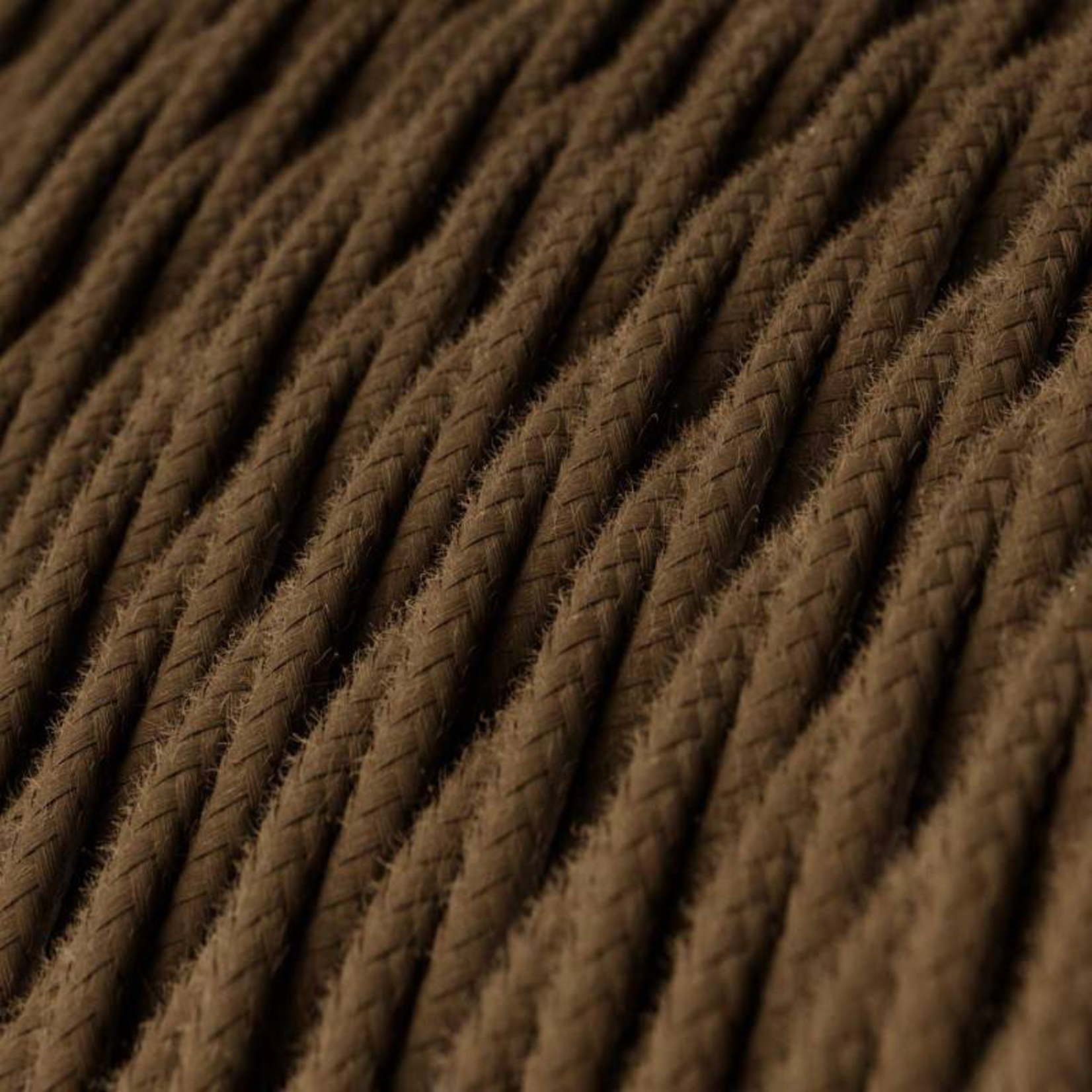 CCIT Per Metre - Twisted Electric Cable/Flex covered by Cotton fabric Brown