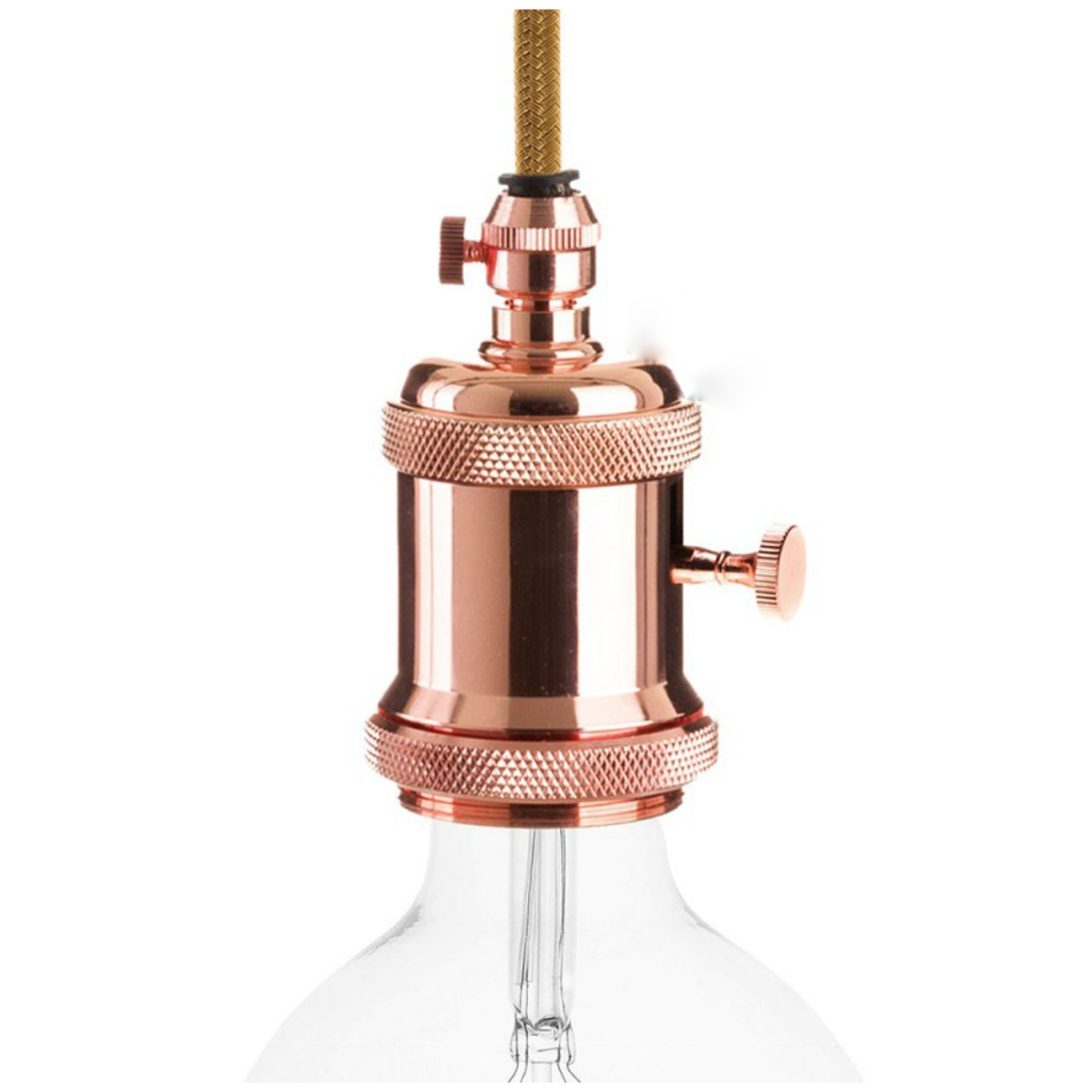 CCIT Copper Lampholder with dial switch and cable Grip E27