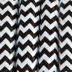 CCIT Per Metre - Round Electric Cable Flex Rayon 3 core Black & White Chevron : 0.75cm Diameter