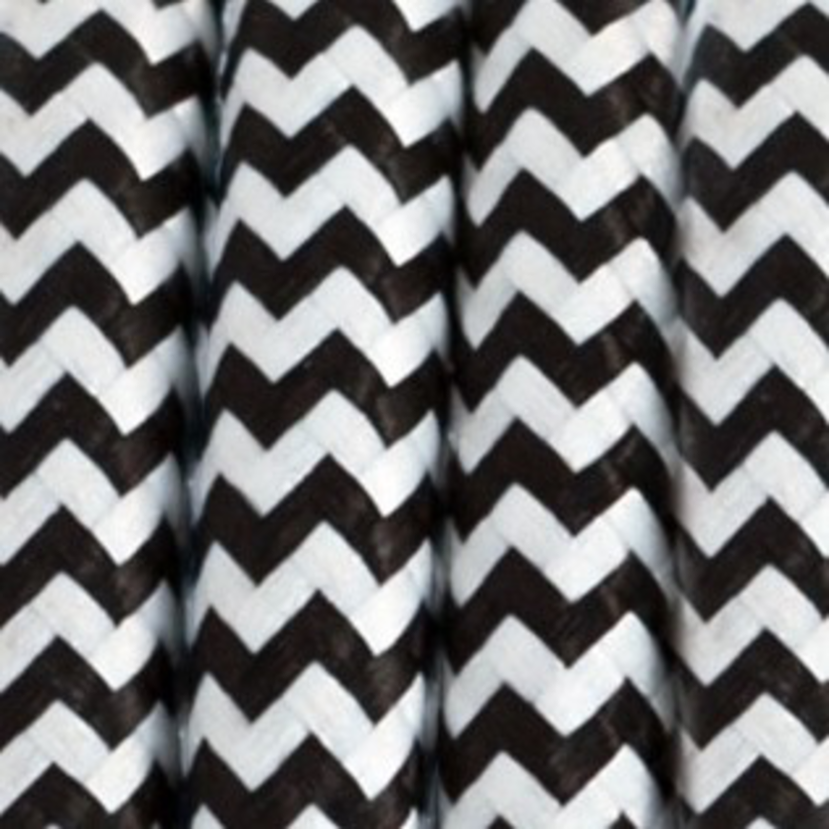 CCIT Per Metre - Round Electric Cable Flex Rayon 3 core Black & White Chevron : 0.75cm Diameter