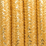 CCIT Per Metre - Round textile cable weaved Gold foil Flex: 3 core 0.75cm Diameter