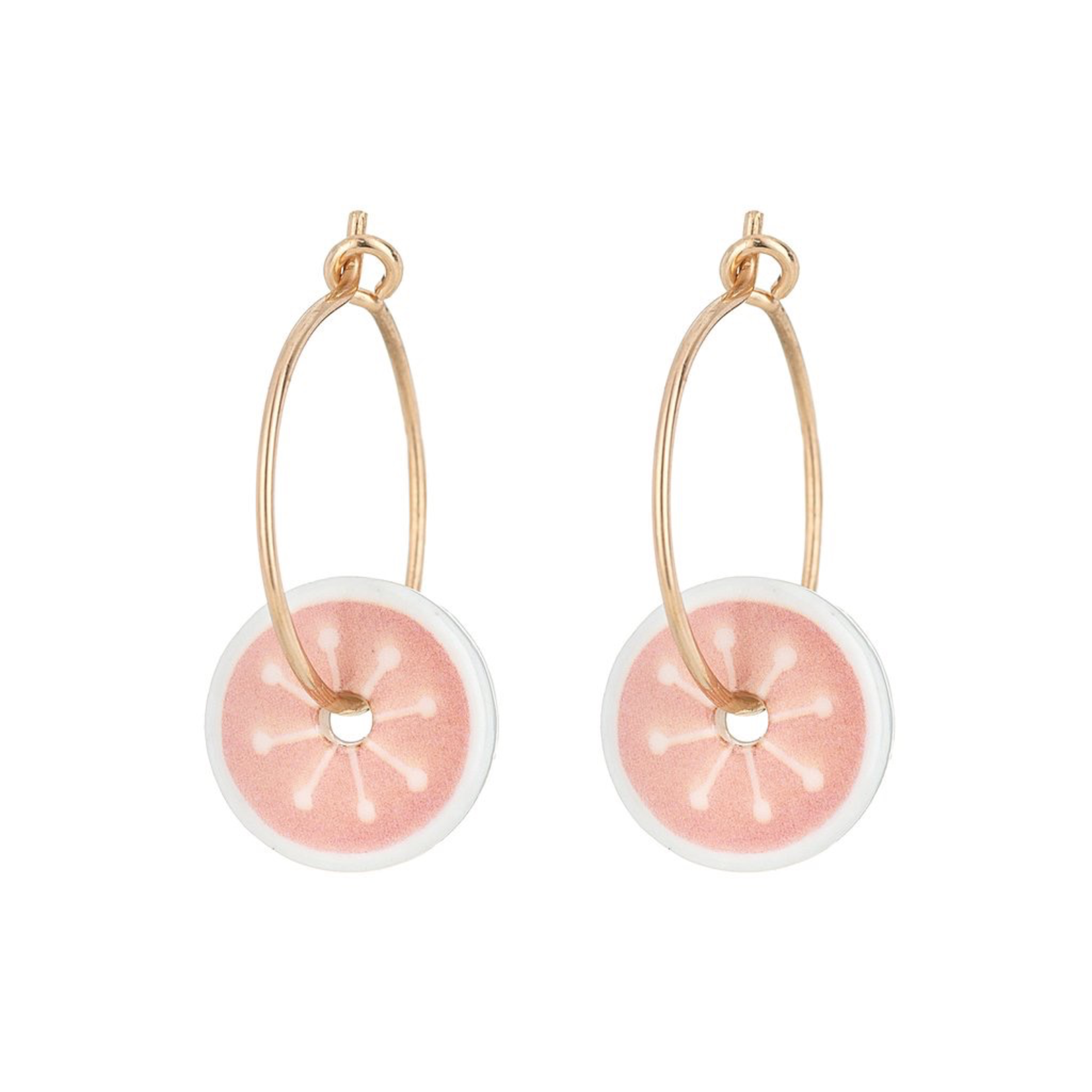 One & Eight Porcelain Reef Gold Hoop Earring