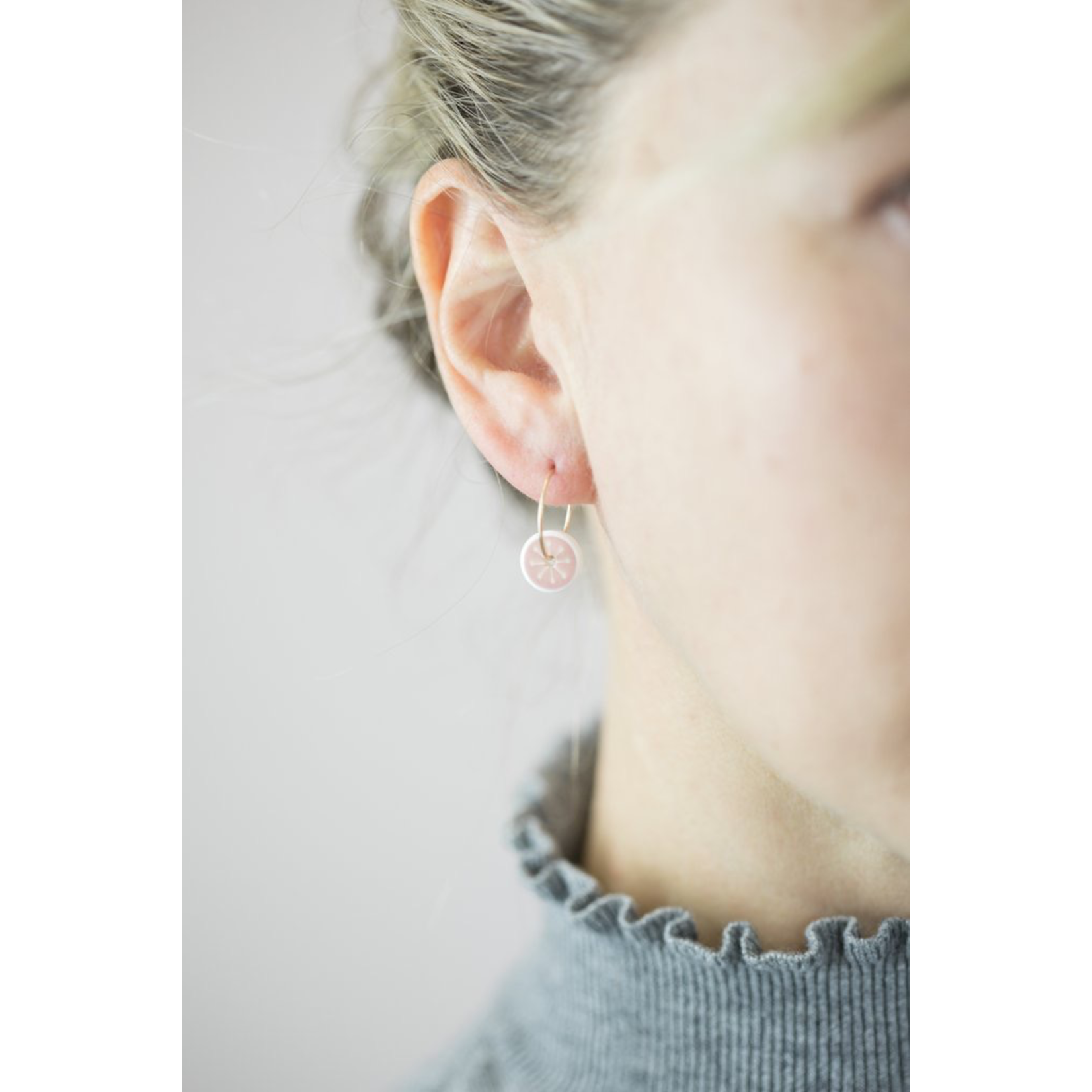 One & Eight Porcelain Reef Gold Hoop Earring