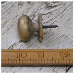 IRON RANGE Knob Cupboard Screw & Plate Hollow Antique Brass 32mm Dia