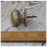 IRON RANGE Knob Cupboard Screw & Plate Hollow Antique Brass 32mm Dia SCRW FROM FRONT