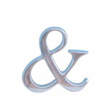 BoDuck Chrome coloured Cast Aluminium & Ampersand Sign perfect for Mr & Mrs, Mr & Mr, Mrs & Mrs to sit on the mantle.