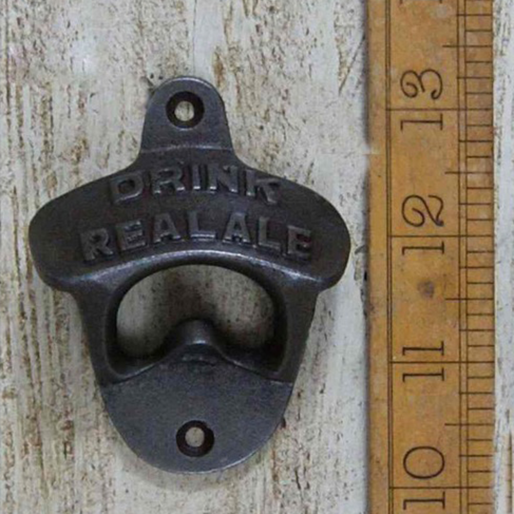 IRON RANGE DRINK REAL ALE Bottle Opener Wall Fixing Cast Ant Iron