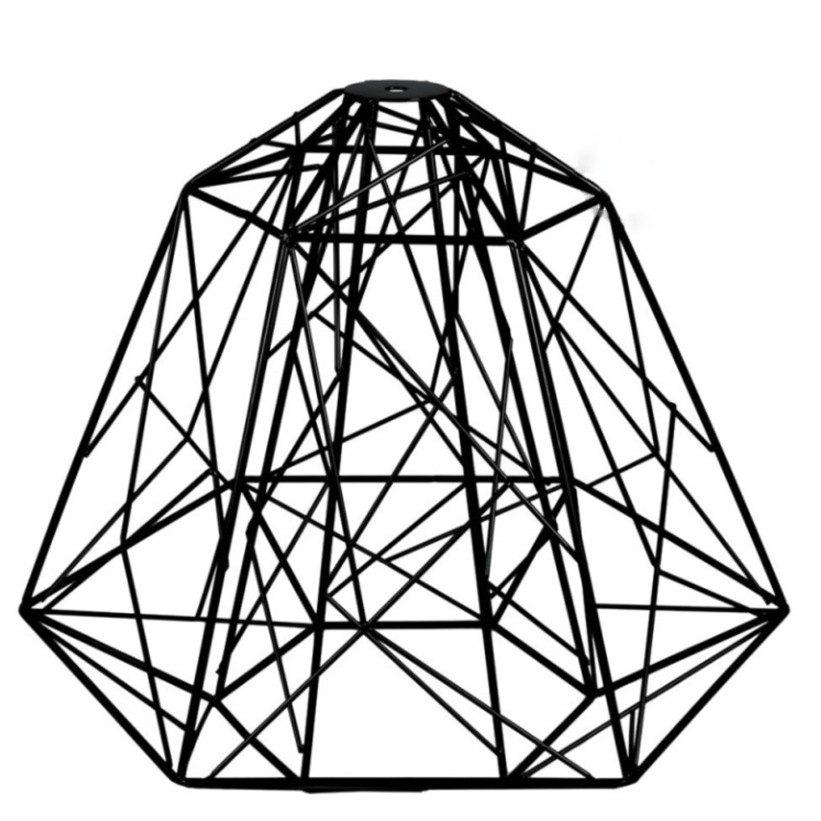CCIT Large DIAMOND Black Geometric Naked Lampshade XL Bulb Cage - with E27 lamp holder
