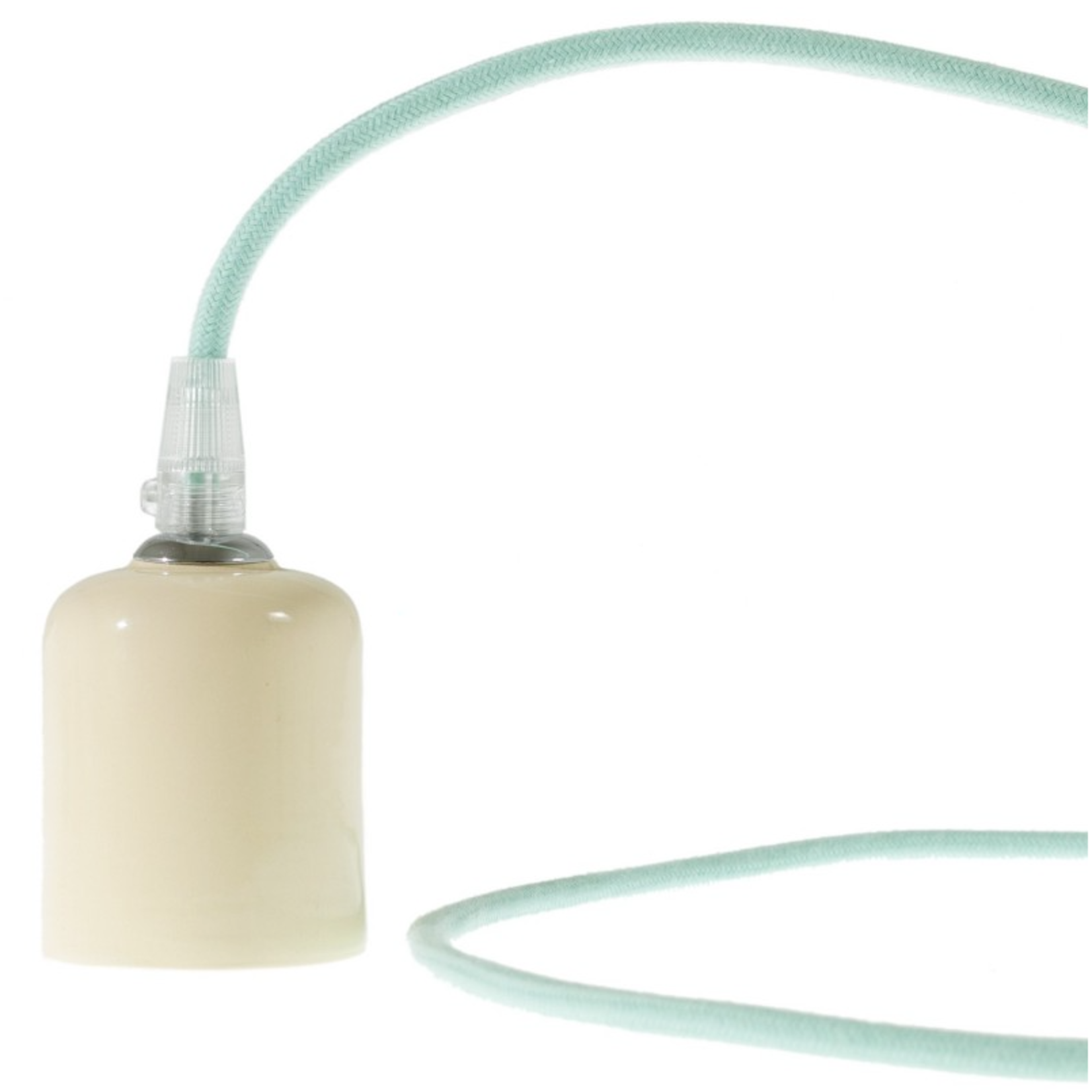 CCIT Per Metre - Round Pastel Mint Electric Cable Flex cotton 3 core: 0.75cm Diameter