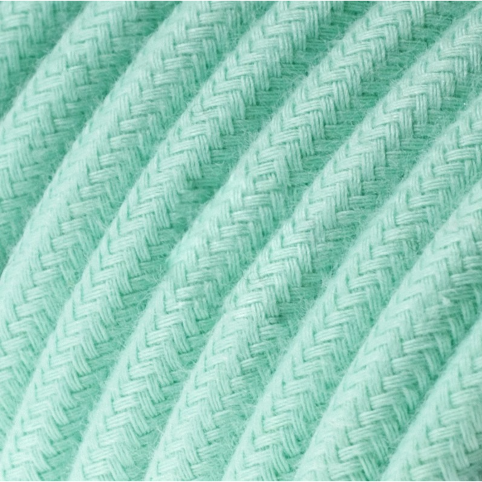 CCIT Per Metre - Round Pastel Mint Electric Cable Flex cotton 3 core: 0.75cm Diameter