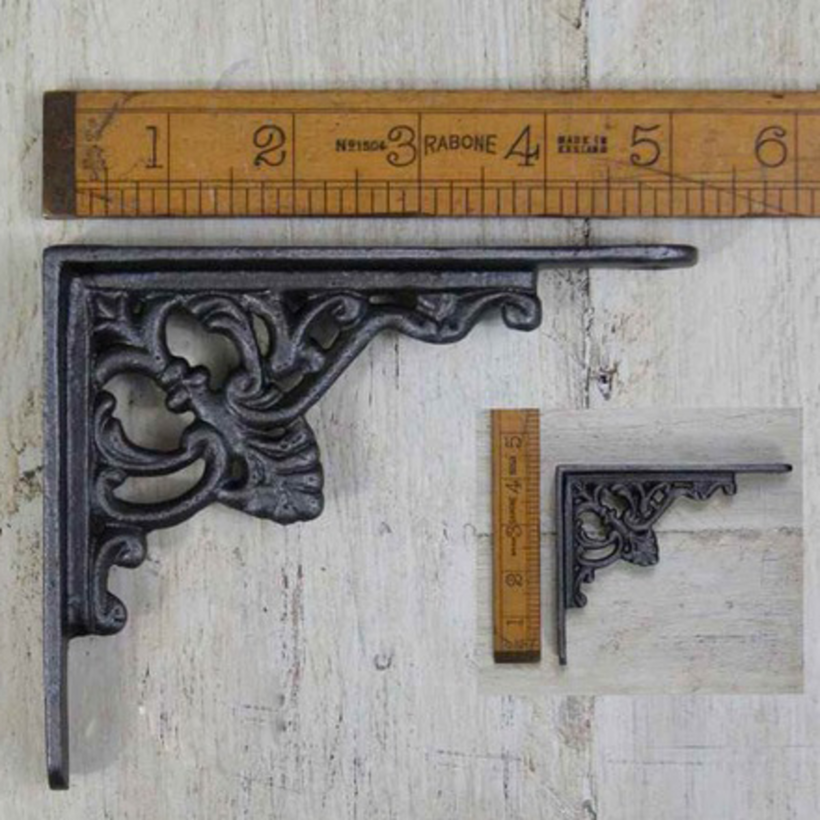 IRON RANGE 5" FLORET Shelf / Wall Bracket Ant Iron 11cm x 13cm