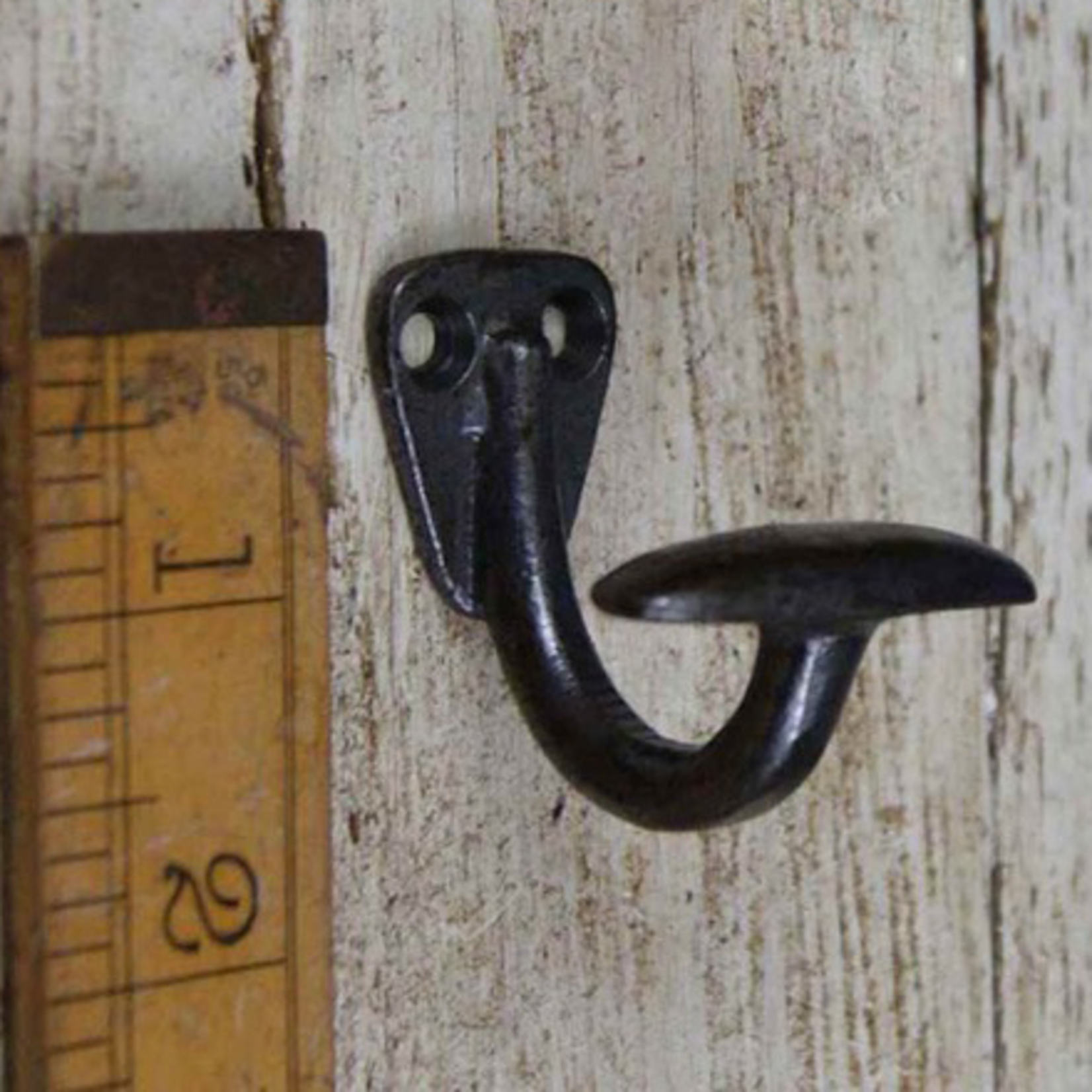 IRON RANGE Bowler Hat Hook Single Mini Cast Antique Iron 40mm x 40mm