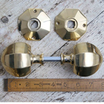 IRON RANGE LARGE Octagonal Door handle Knob Brass 60mm