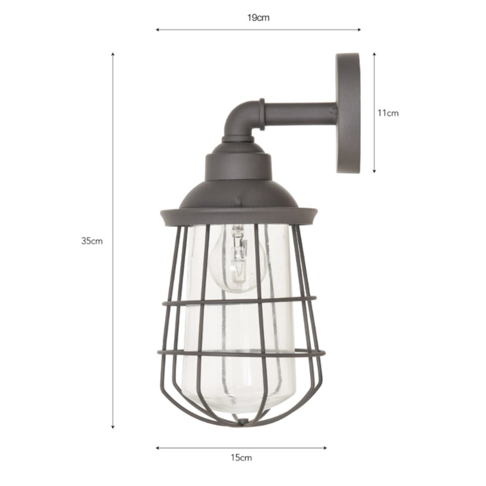 Garden Trading Finsbury Wall Light in Charcoal - Steel - Indoor or Outdoor