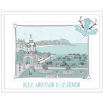 Homebird Art Alex Anderson Duck Egg CLOCK TOWER Illustration